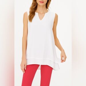 Cristina B Sleeveless White Tunic Top – XXL